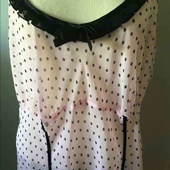 Pennington’s sexy plus-sized sheer, polka dot nightgown - Picture 2 of 7